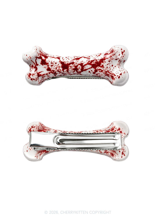 Halloween Blood Bone Y2K Acrylic Duckbill Hair Clips Cherrykitten