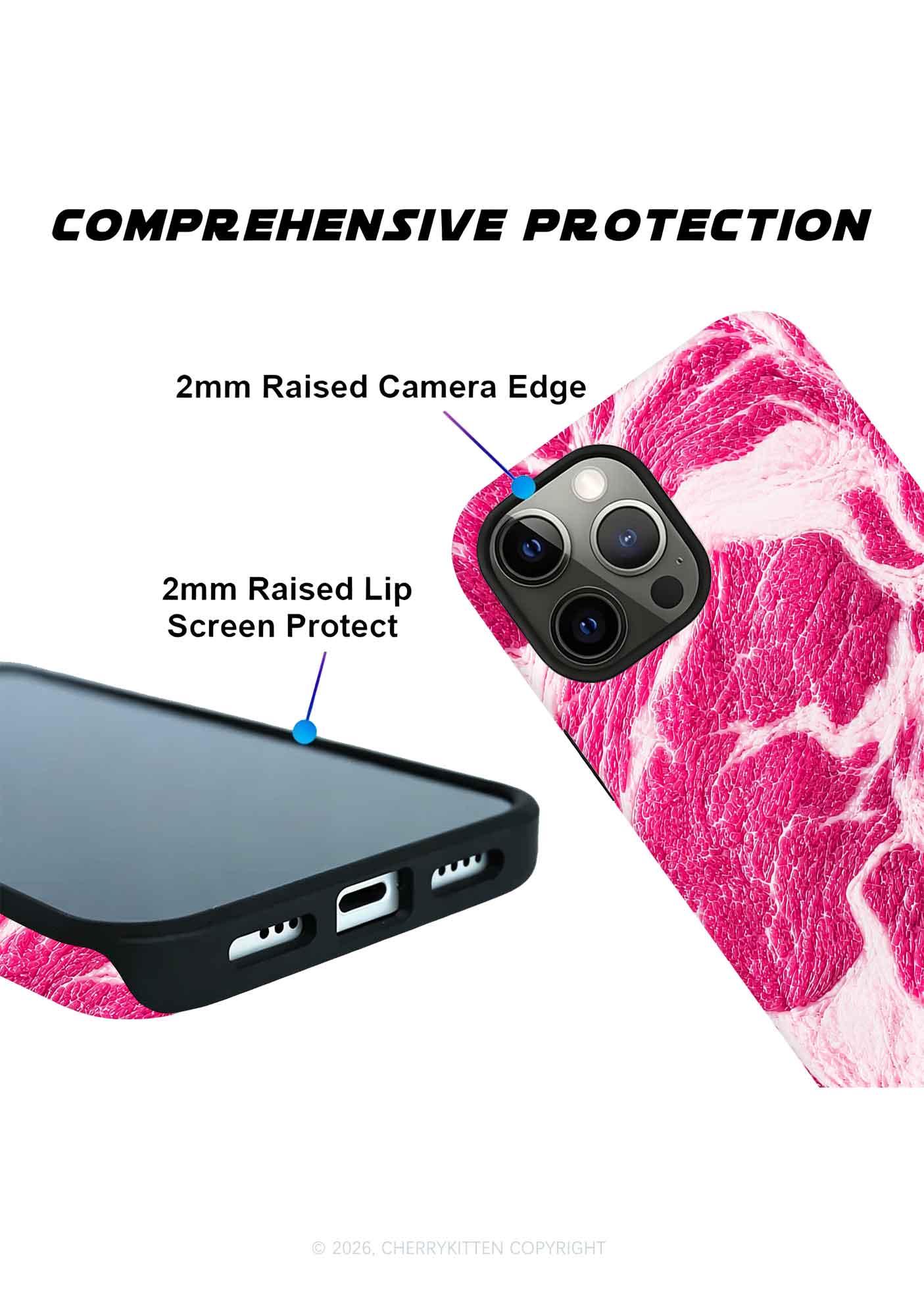 Halloween Pink Beef Texture Y2K Phone Case Cherrykitten