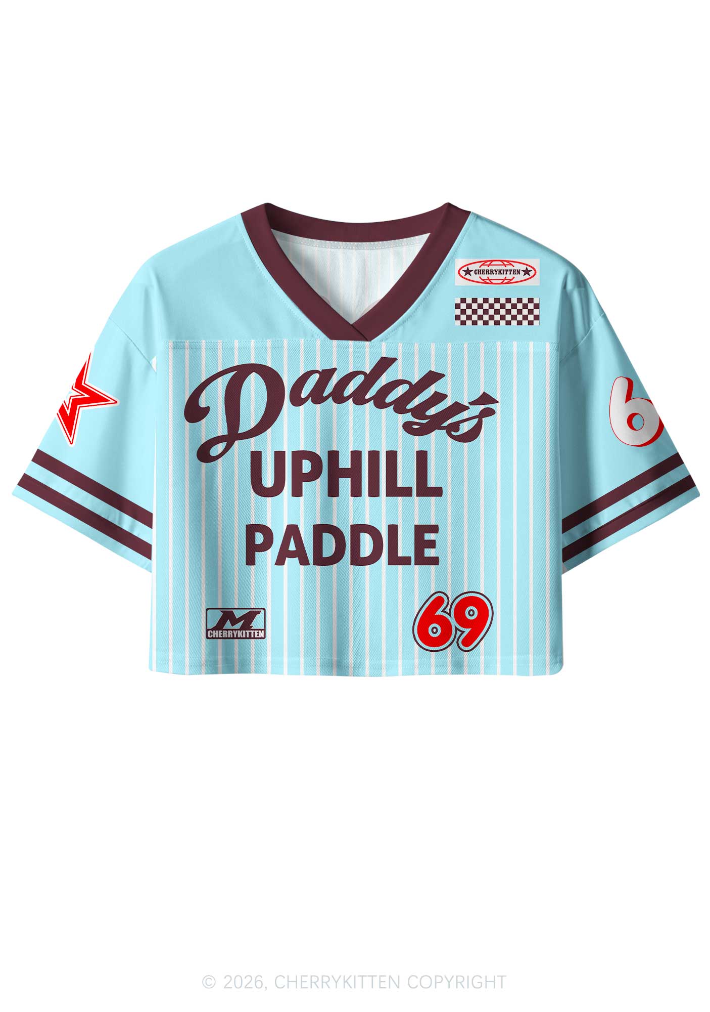 Daddys Uphill Paddle Y2K Crop Sport Jersey Shirts Cherrykitten