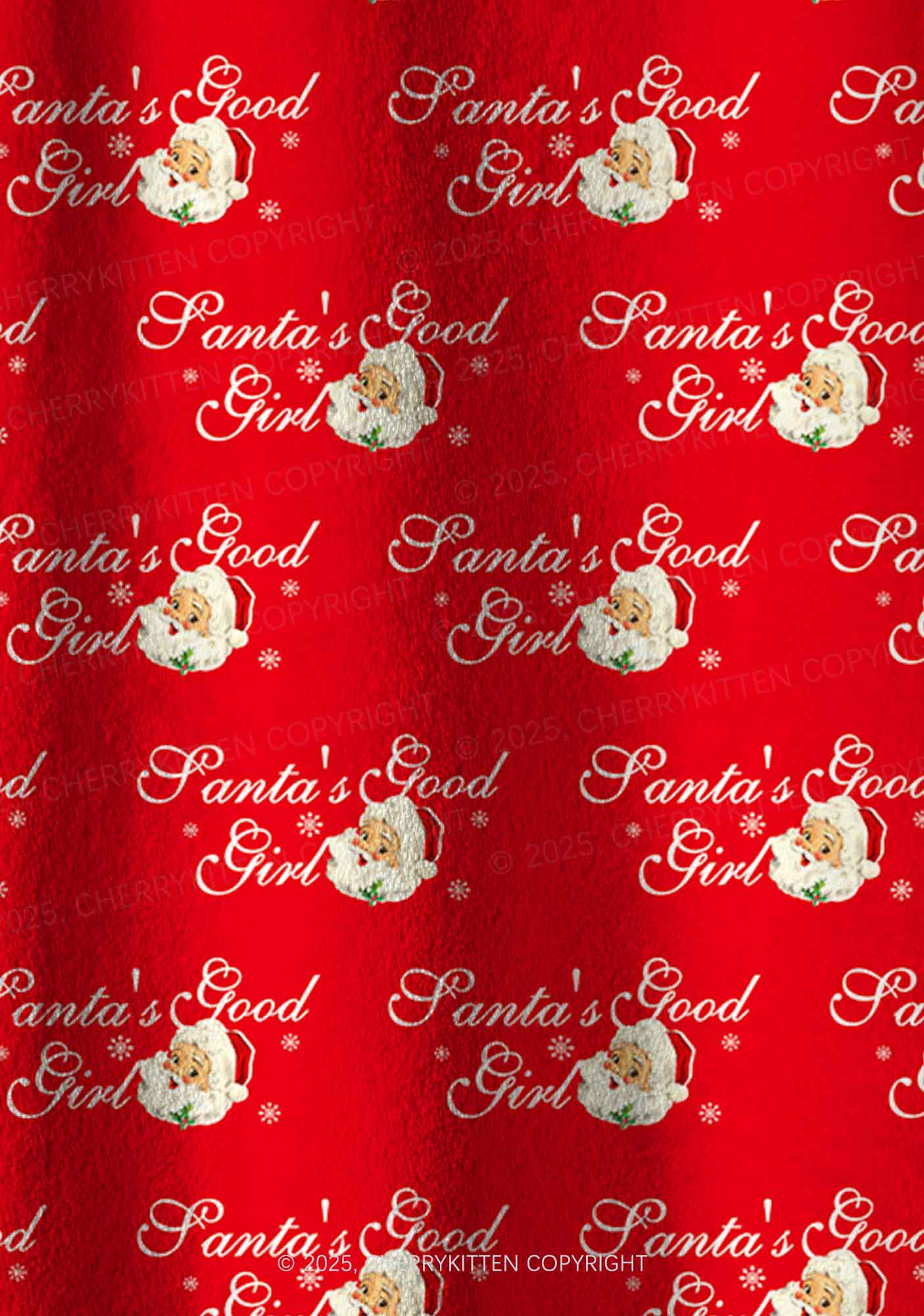 Christmas Santas Good Girl Y2K Fleece Long Sleeve Pajama Set Cherrykitten