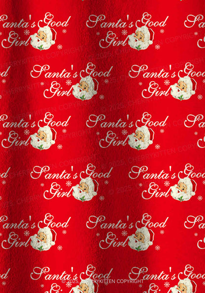Christmas Santas Good Girl Y2K Fleece Long Sleeve Pajama Set Cherrykitten
