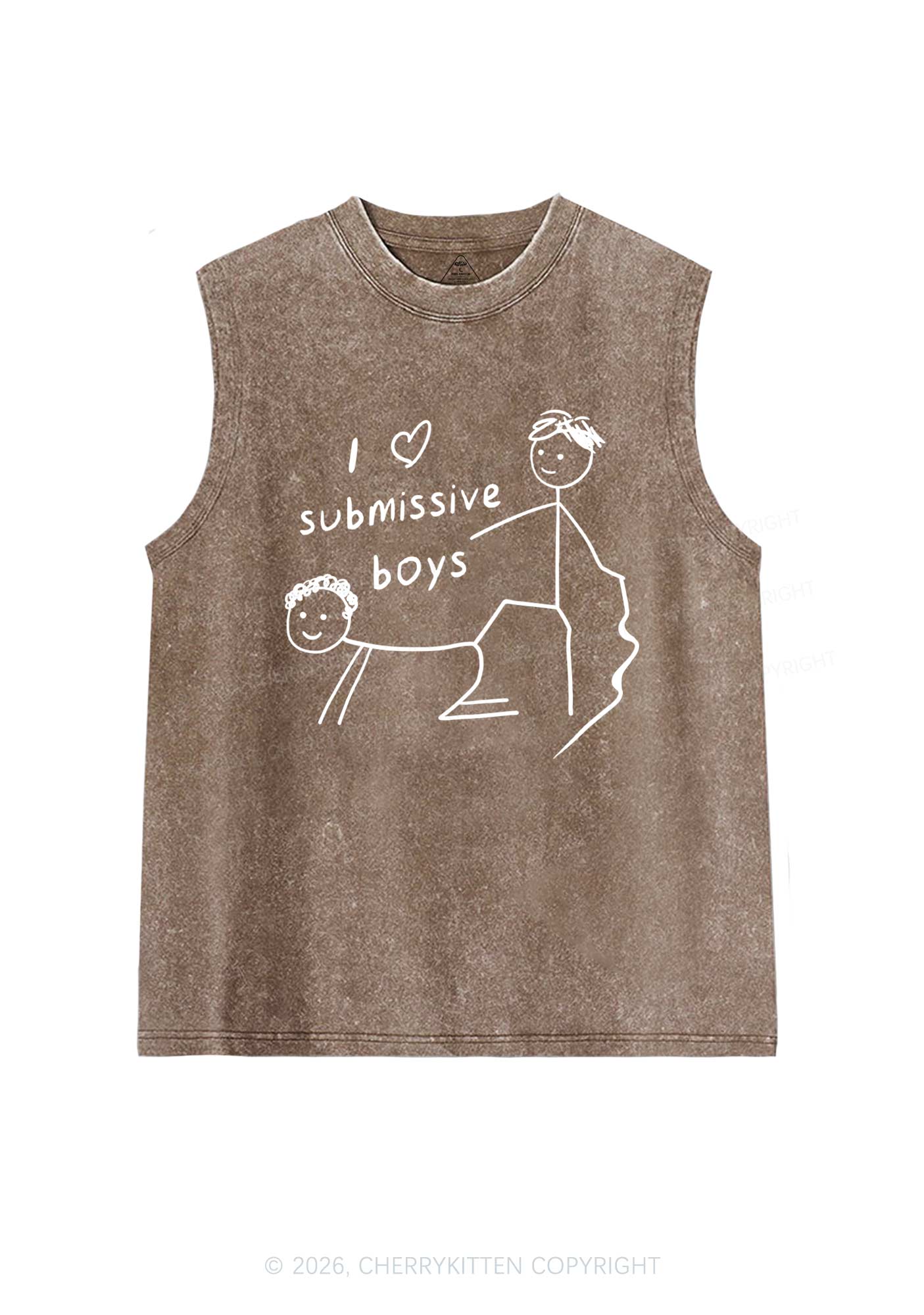 I Love S Gay Boys Pride Y2K Washed Muscle Tank Cherrykitten