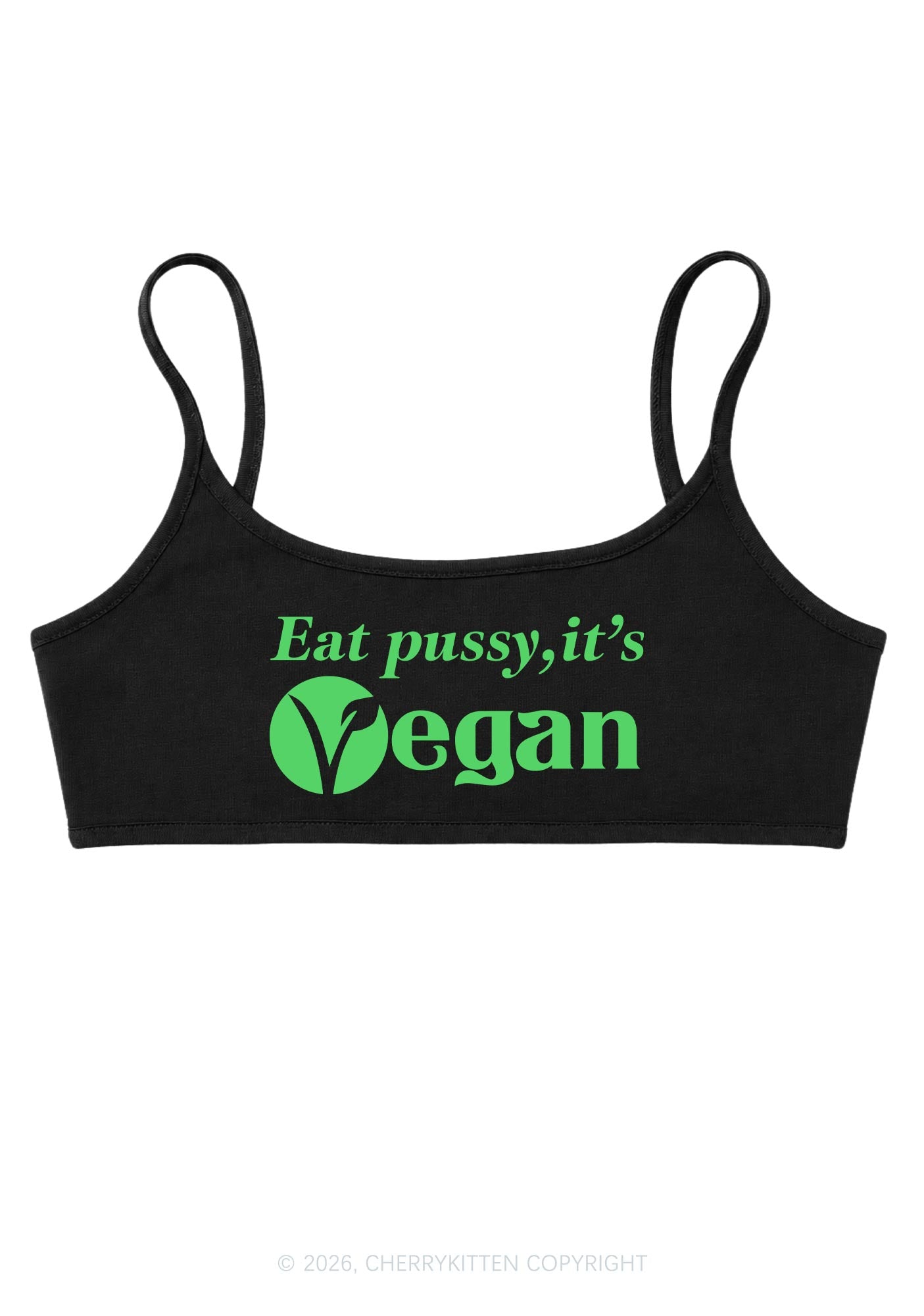 Eat Puxxy Its Vegan Y2K Super Crop Cami Cherrykitten