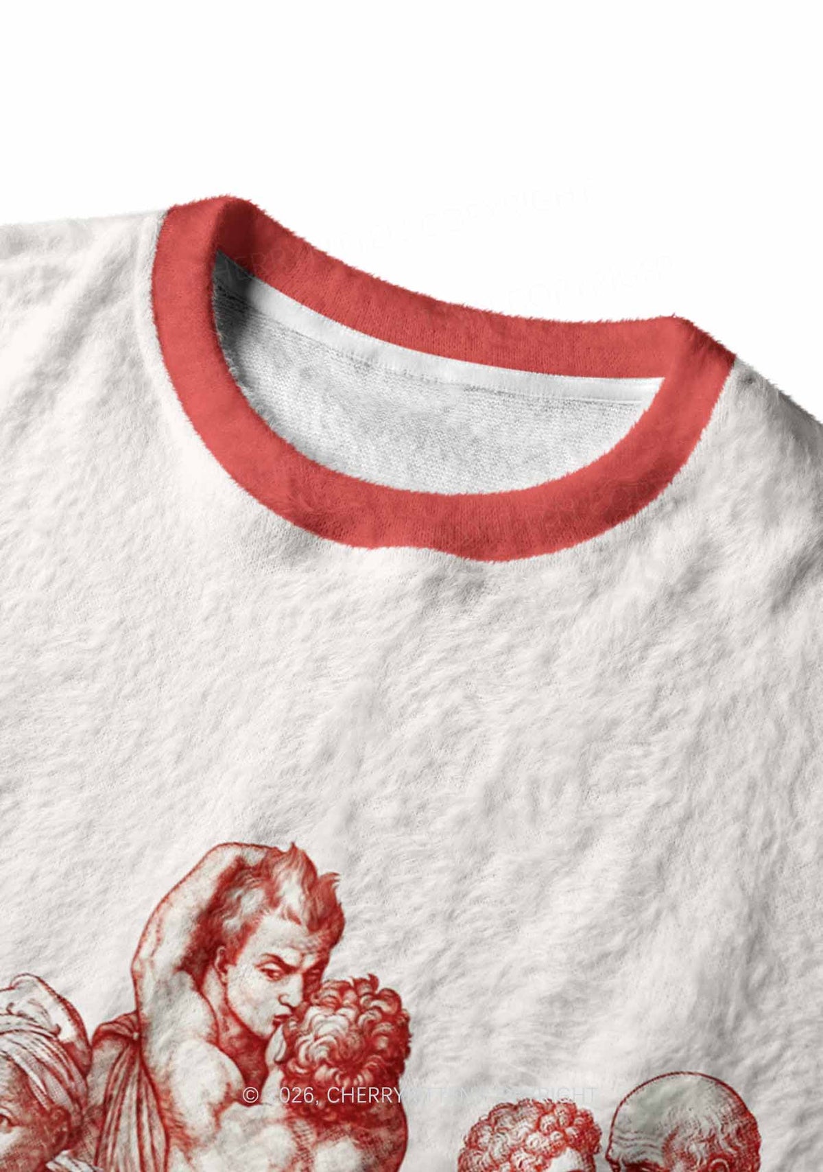 Ancient Greek Lovers Pride Y2K Knit Sweatshirt Cherrykitten