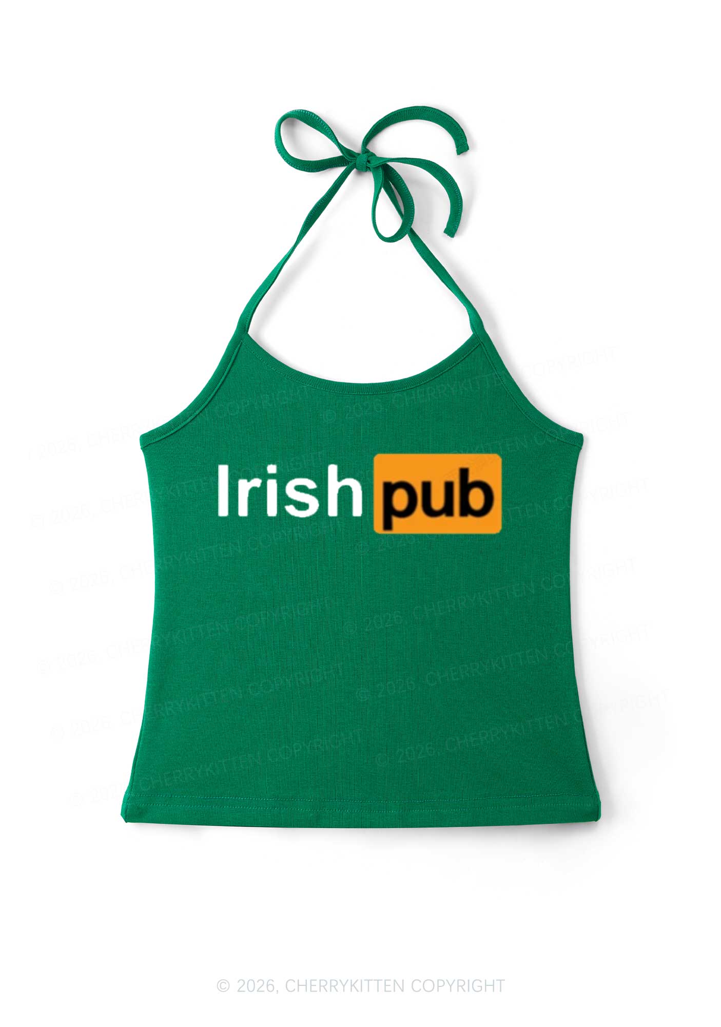 Irish Pub St Patricks Y2K Halter Neck Cami Cherrykitten