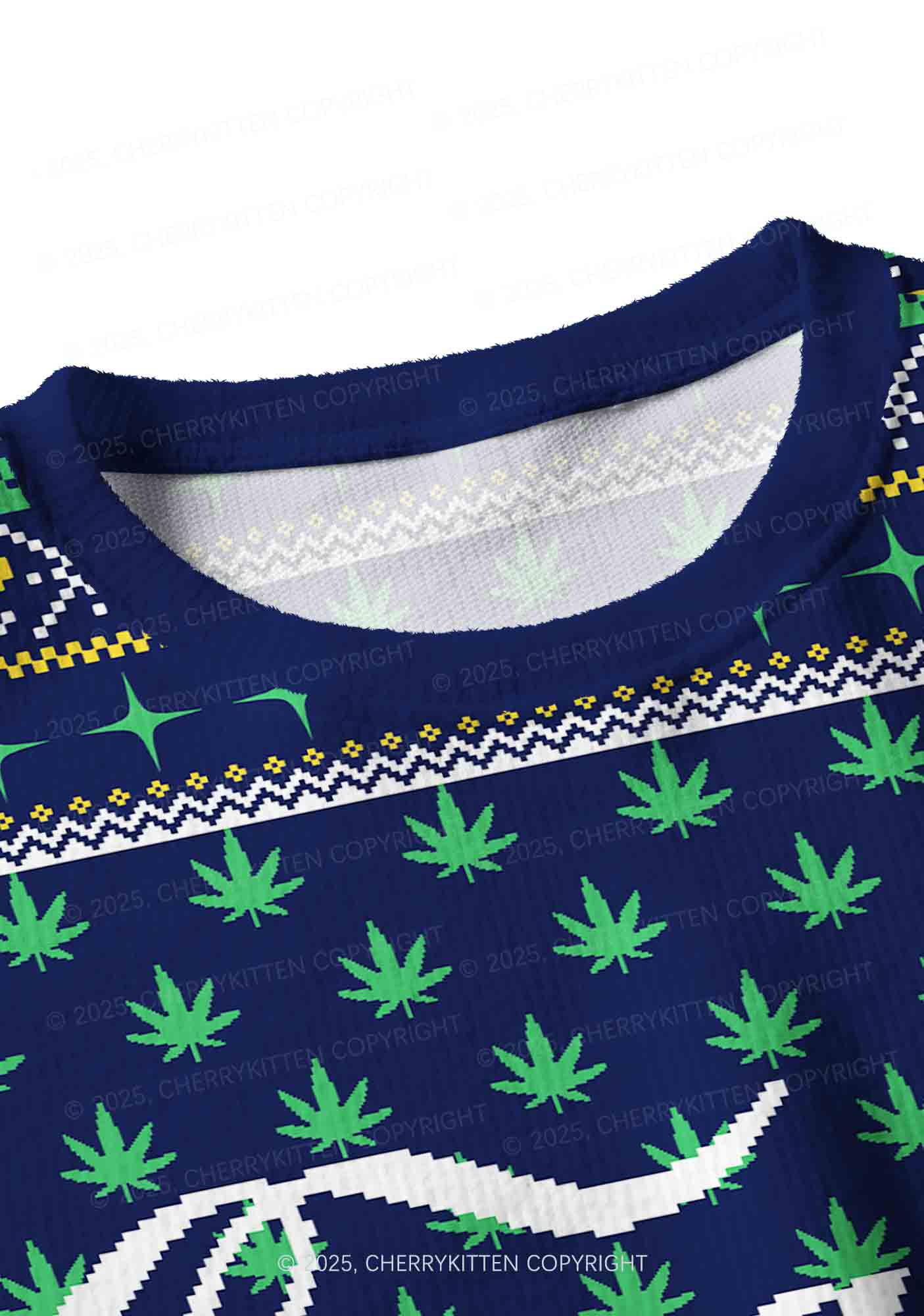 Special Cola Y2K Christmas Crop Knit Sweatshirt Cherrykitten