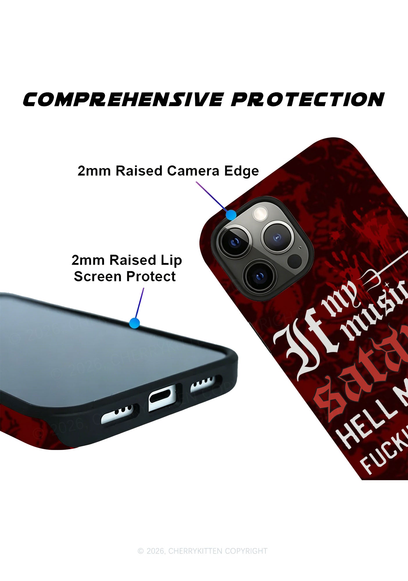 Halloween My Music Is Satanic Y2K Phone Case Cherrykitten