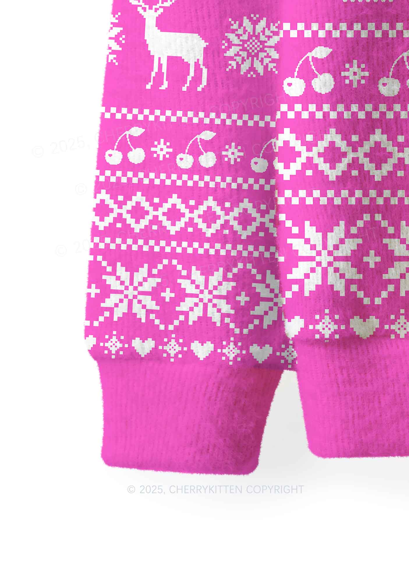 Yes Daddy Y2K Christmas Knit Sweatshirt Cherrykitten