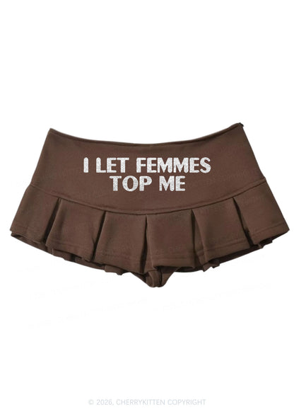 Glitter I Let Femmes Top Me Pride Y2K Mini Pleated Skirts Cherrykitten