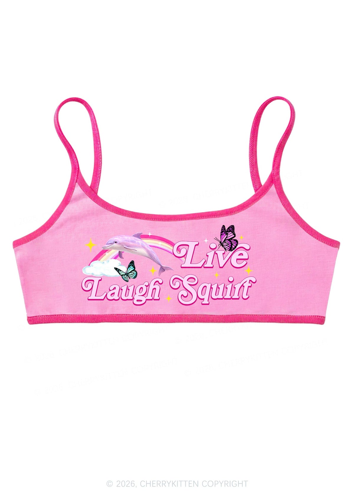 Live Laugh Squirt Y2K Super Crop Cami Cherrykitten