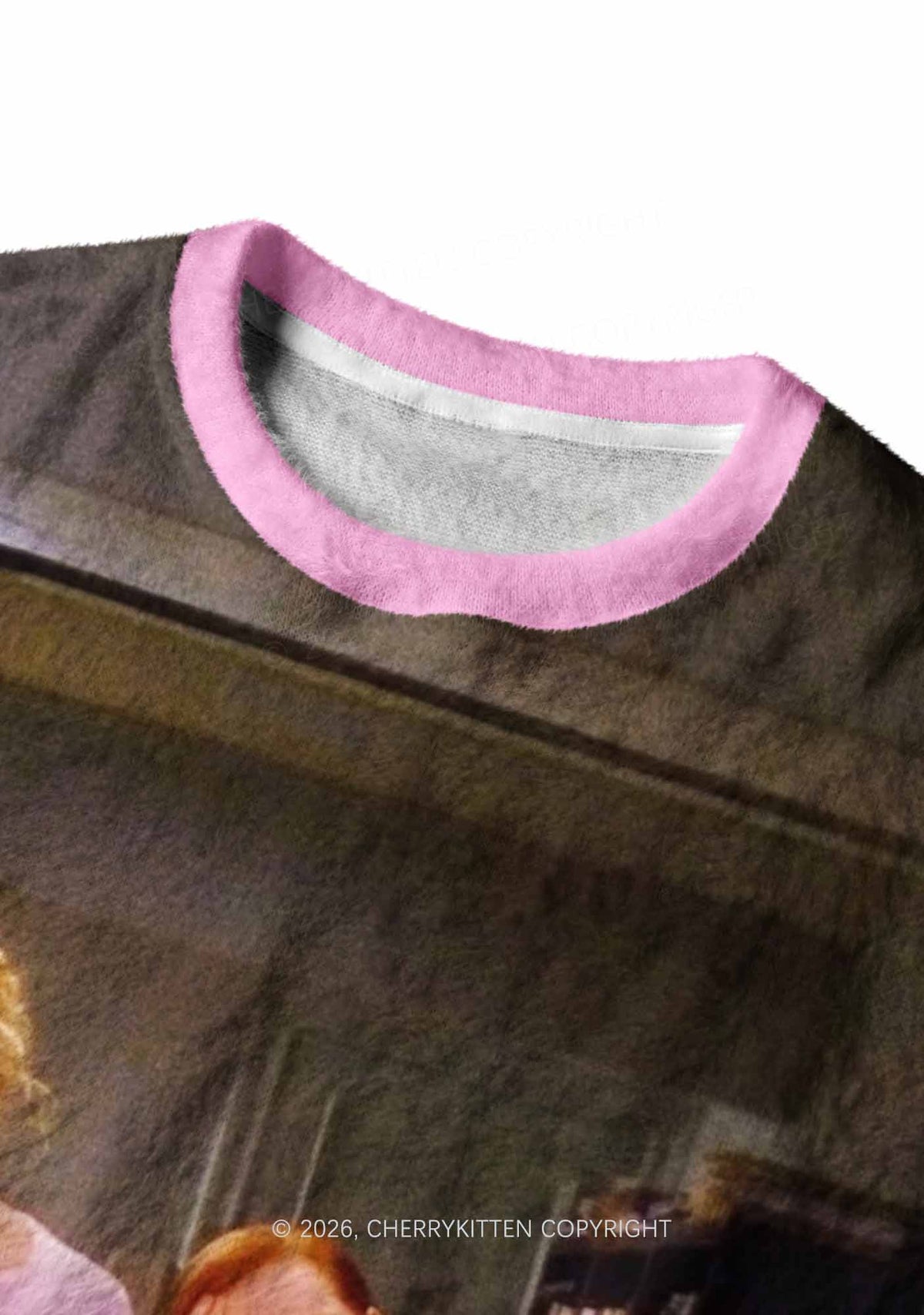 Girl Puzzled Y2K Knit Sweatshirt Cherrykitten