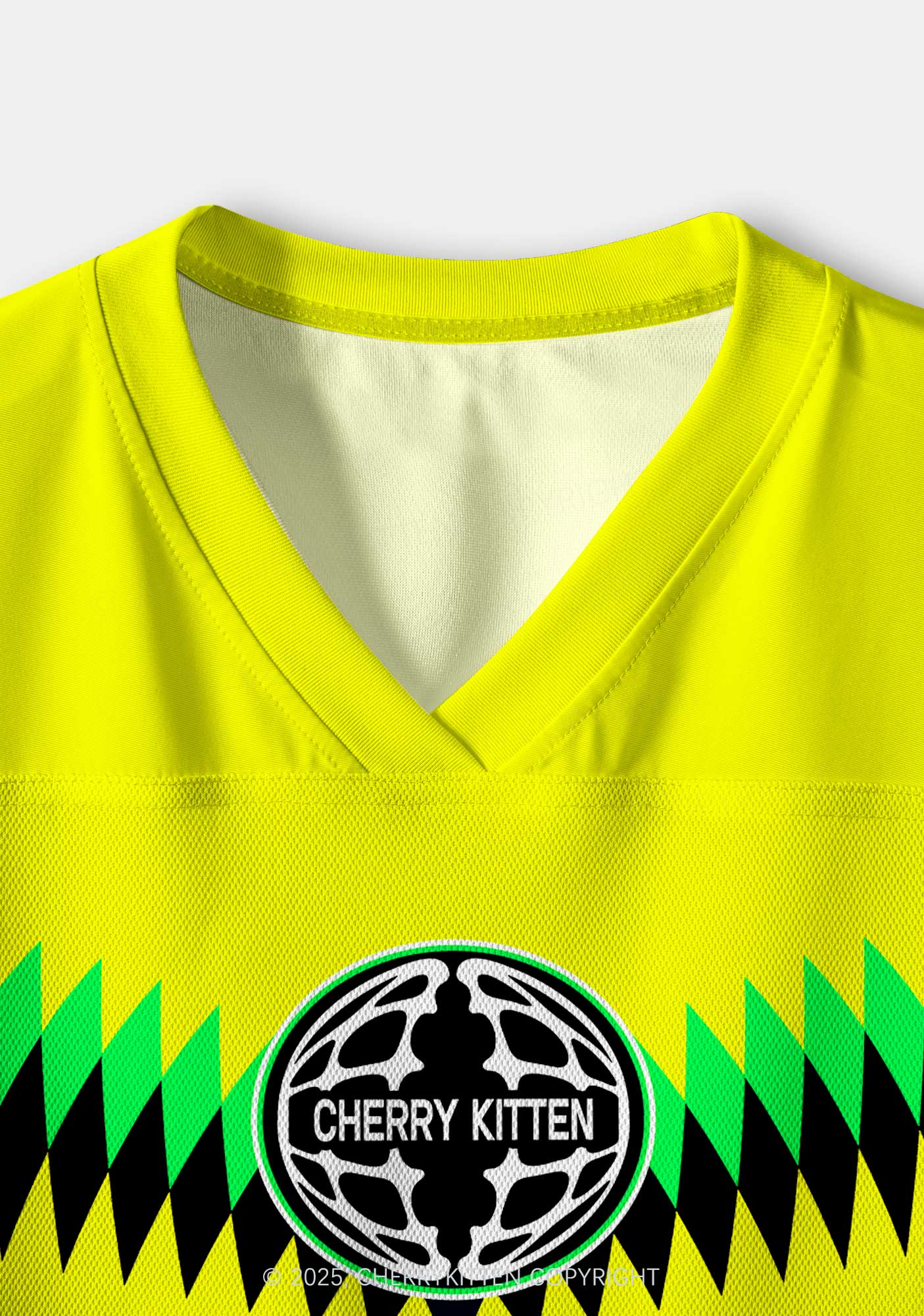 Custom Neon Yellow Ketamxxe Cross Y2K Crop Sport Jersey Shirts Cherrykitten