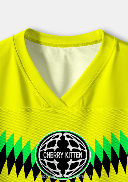 Custom Neon Yellow Ketamxxe Cross Y2K Crop Sport Jersey Shirts Cherrykitten