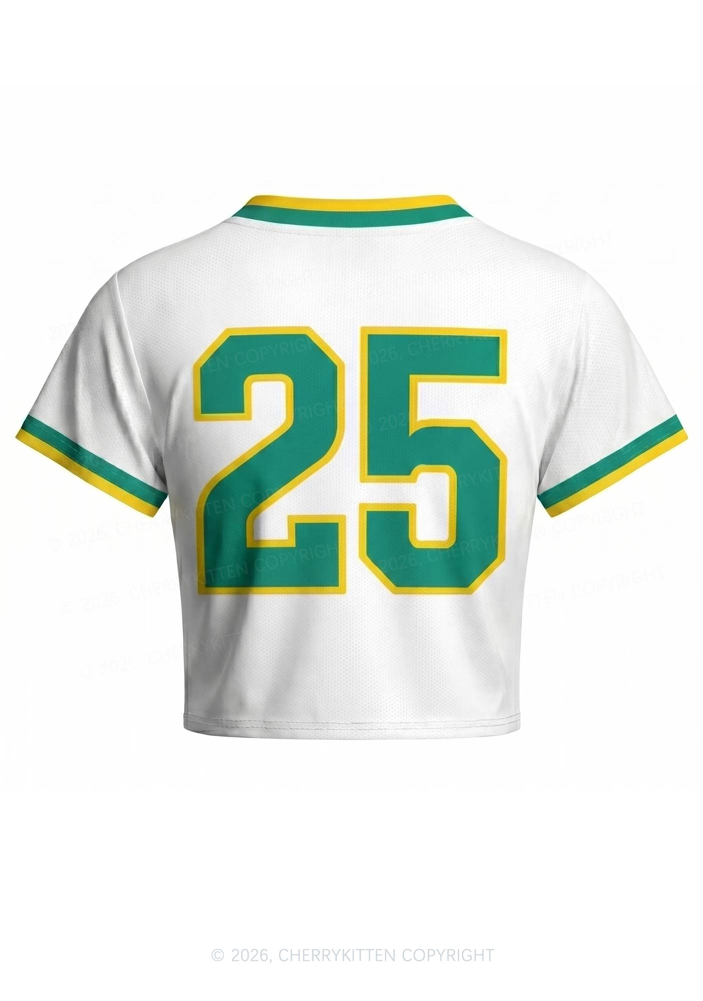 Green Yellow Stripes K Y2K Crop Football Jersey Shirts Cherrykitten