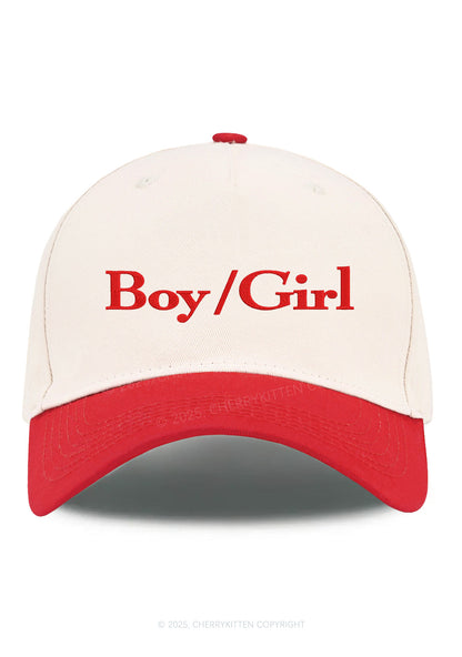 Embroidered Boy Or Girl Pride Y2K Color Block Baseball Cap Cherrykitten