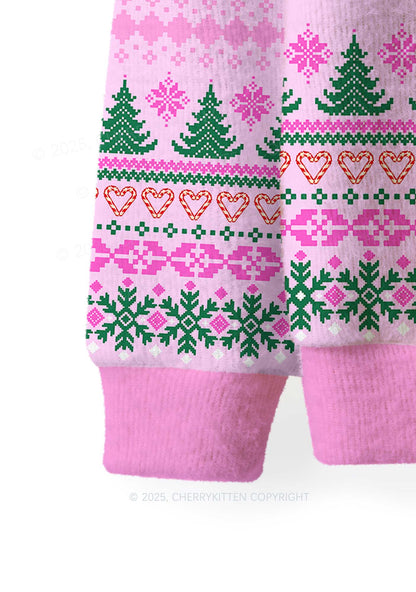 Christmas Cow Y2K Christmas Knit Sweatshirt Cherrykitten
