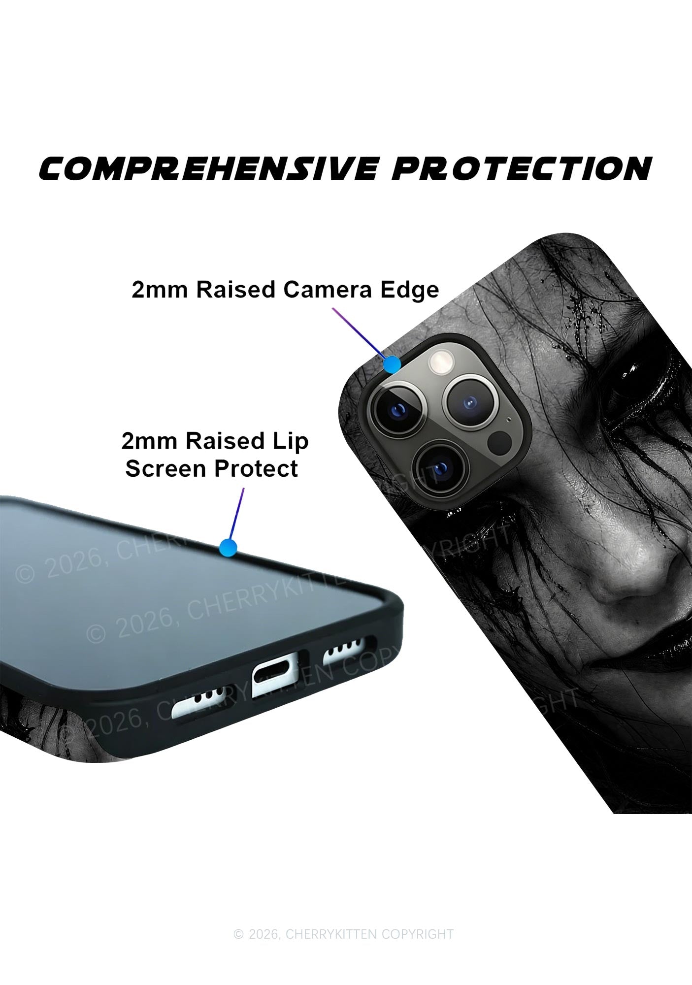 Halloween Black Tears Woman Y2K Phone Case Cherrykitten