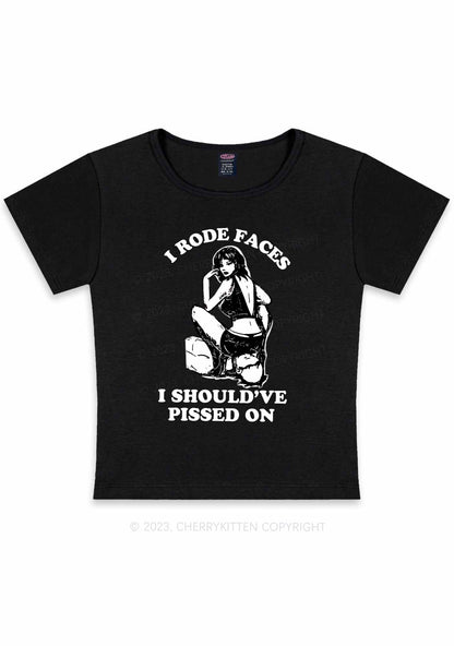 Curvy I Rode Faces Y2K Baby Tee Cherrykitten