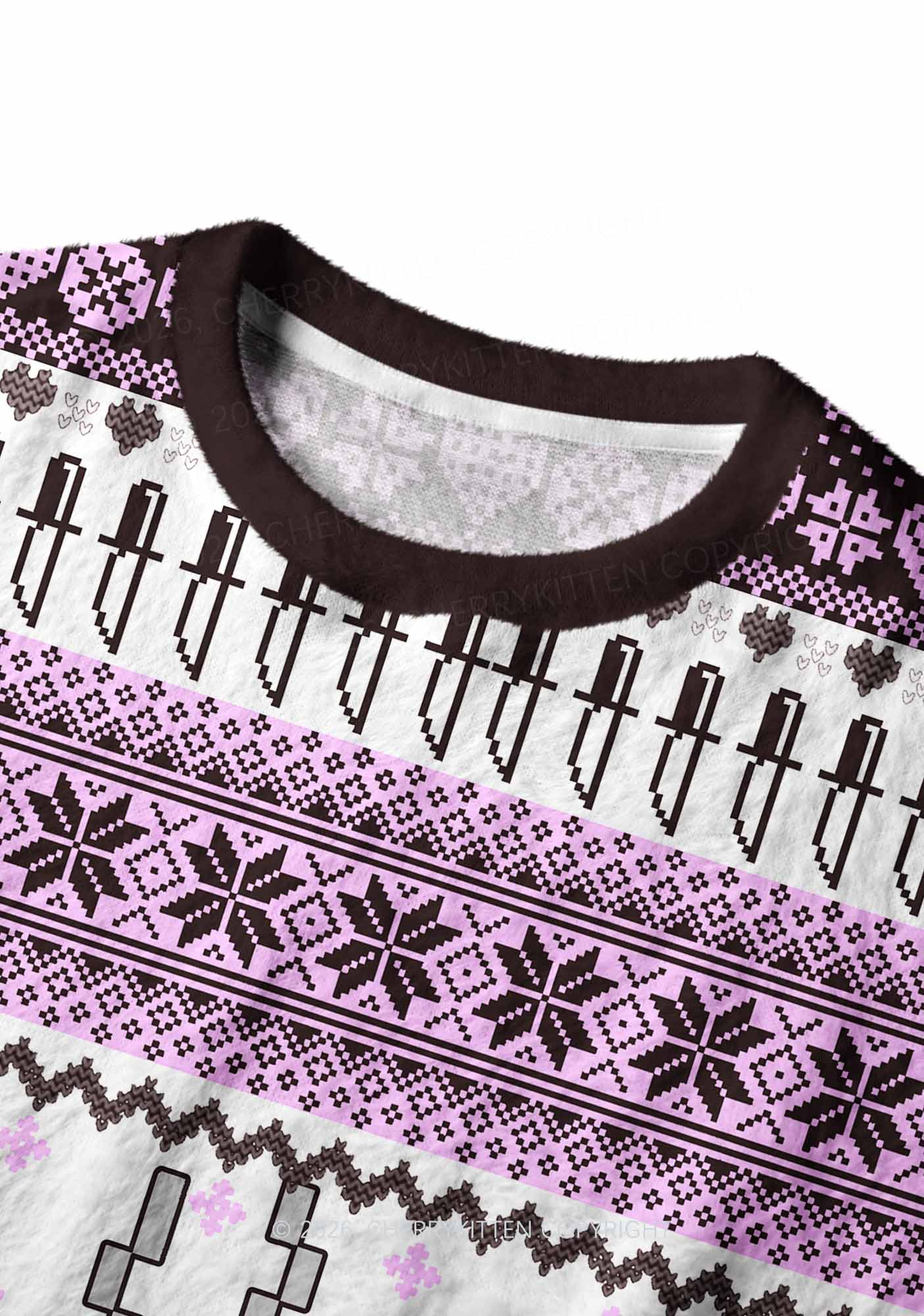 Smoking Rats Y2K Christmas Knit Sweatshirt Cherrykitten