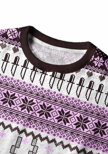 Smoking Rats Y2K Christmas Knit Sweatshirt Cherrykitten