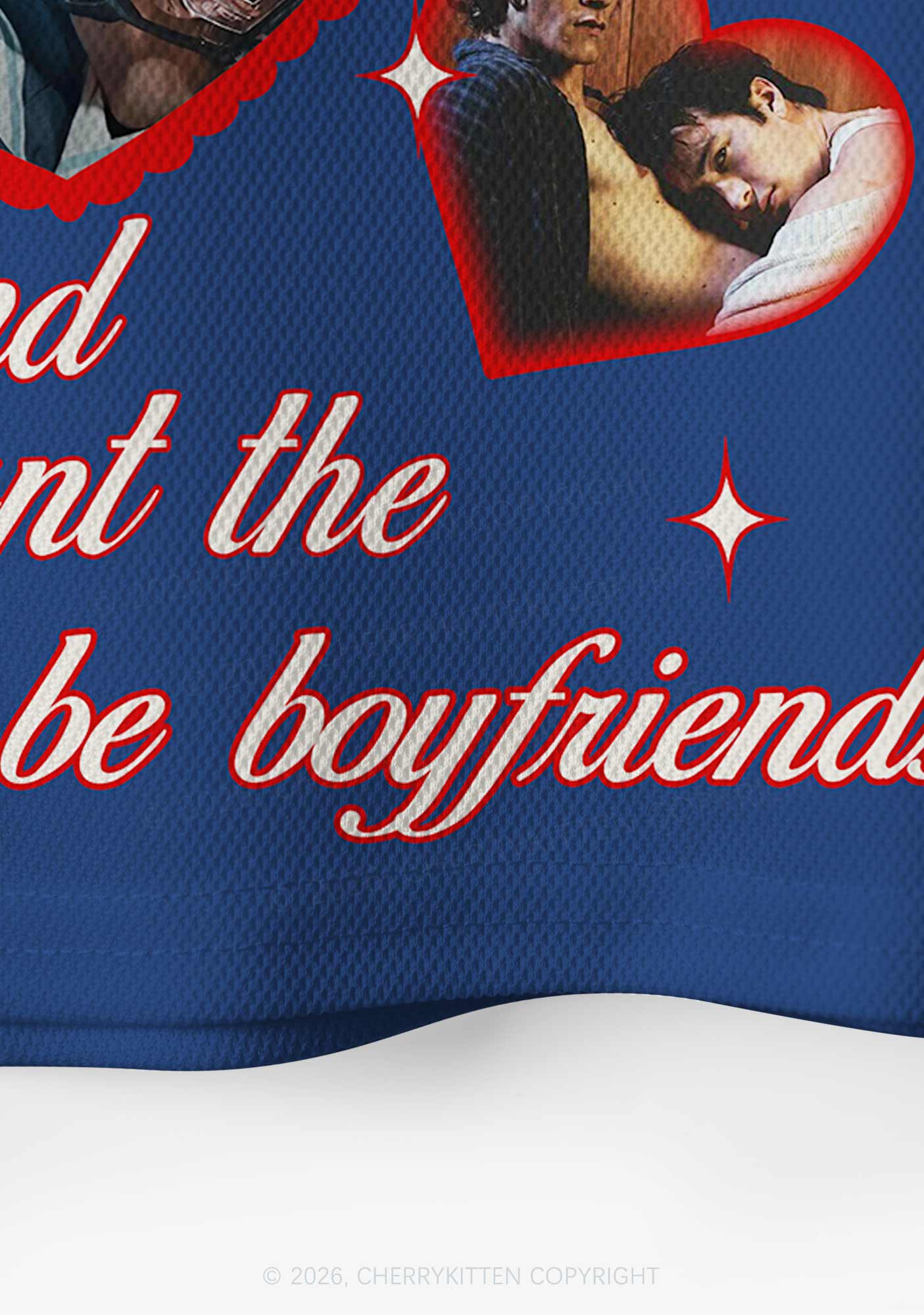 Blue I Want Two Boyfriends HR Y2K Crop Sport Jersey Shirts Cherrykitten