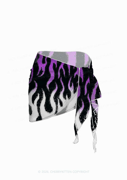 Asexual Flame Pride Y2K Print Bikini Set Cherrykitten