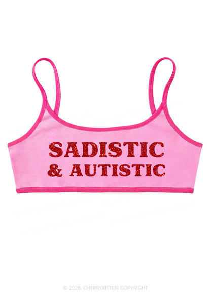 Glitter Sadistic And Autistic Y2K Super Crop Cami Cherrykitten