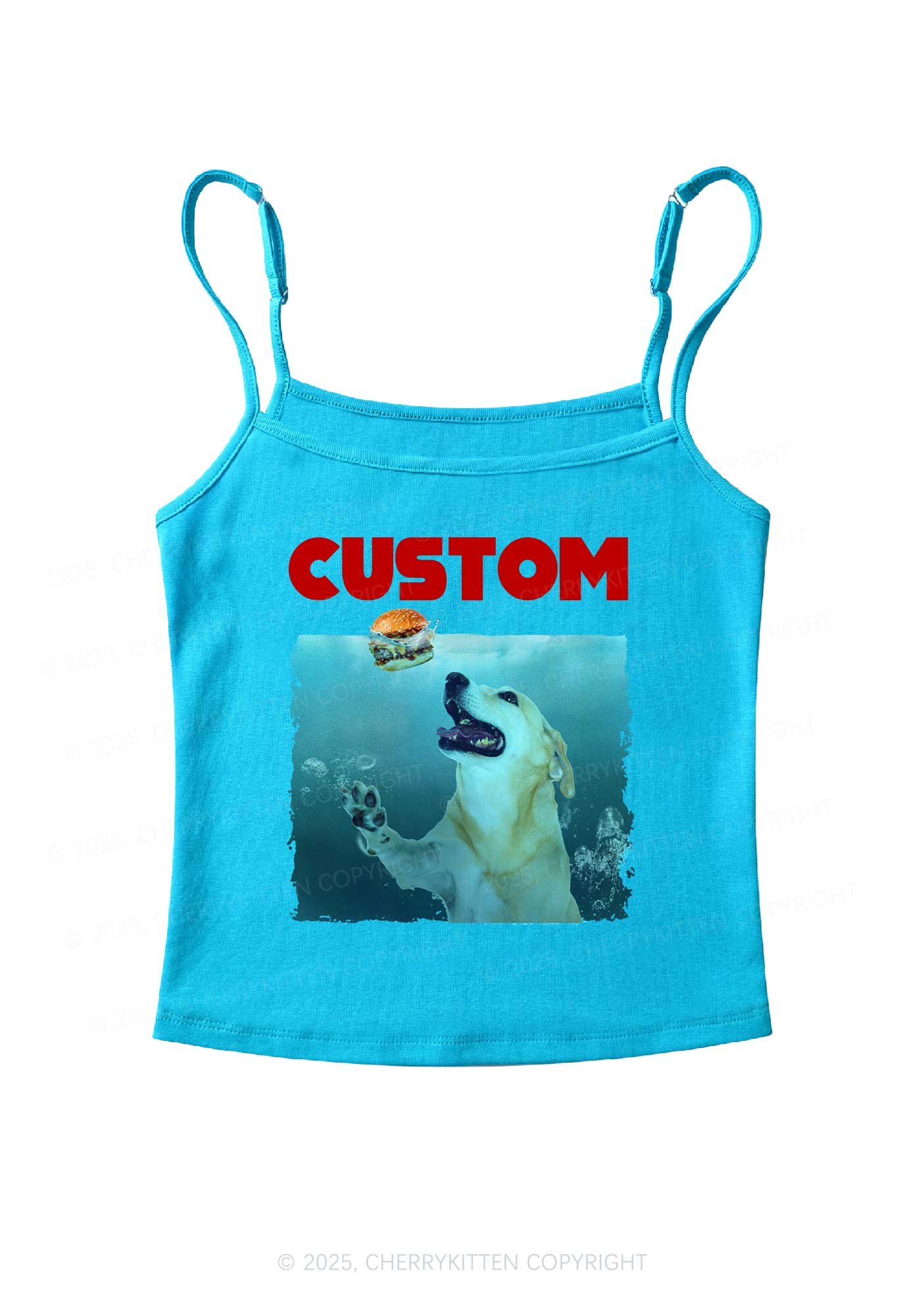 Custom Jowls Dog Y2K Spaghetti Strap Cami Cherrykitten