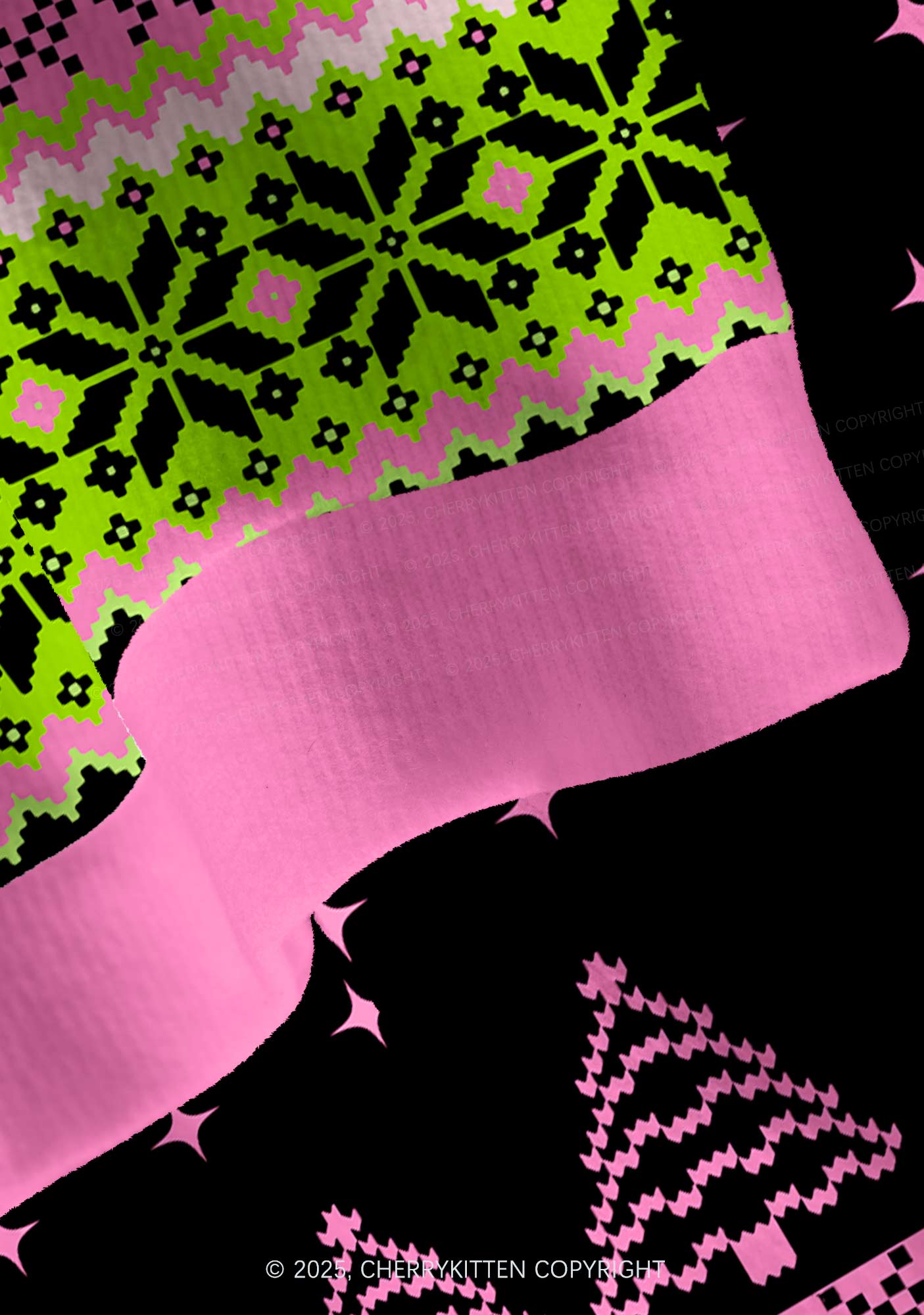 On Off Mode Y2K Christmas Cardigan Knit Sweatshirt Cherrykitten