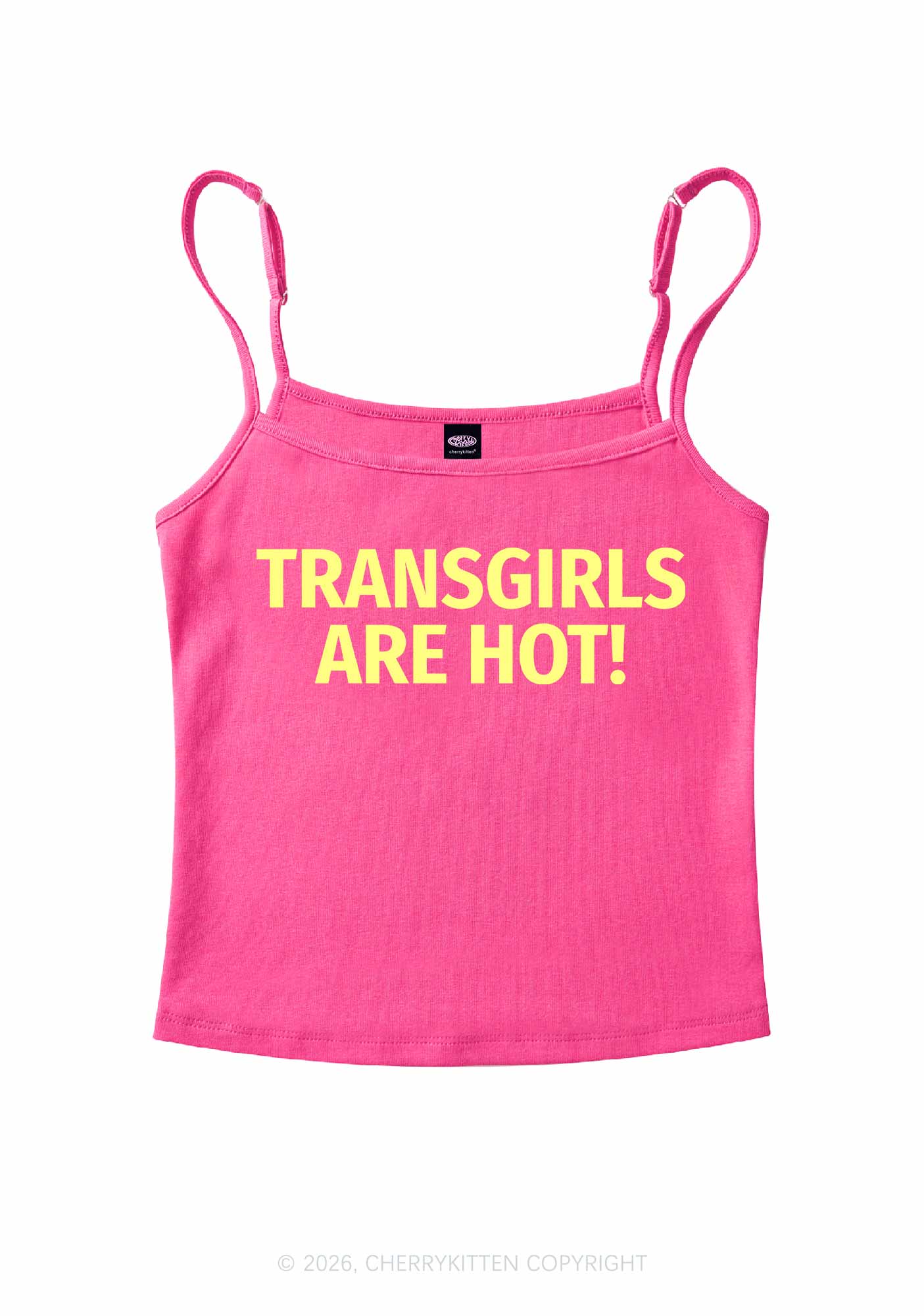 Transgirls Are Hot Pride Y2K Spaghetti Strap Cami Cherrykitten