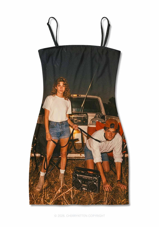 Outdoor Pet Boy Y2K Print Slip Dress Cherrykitten