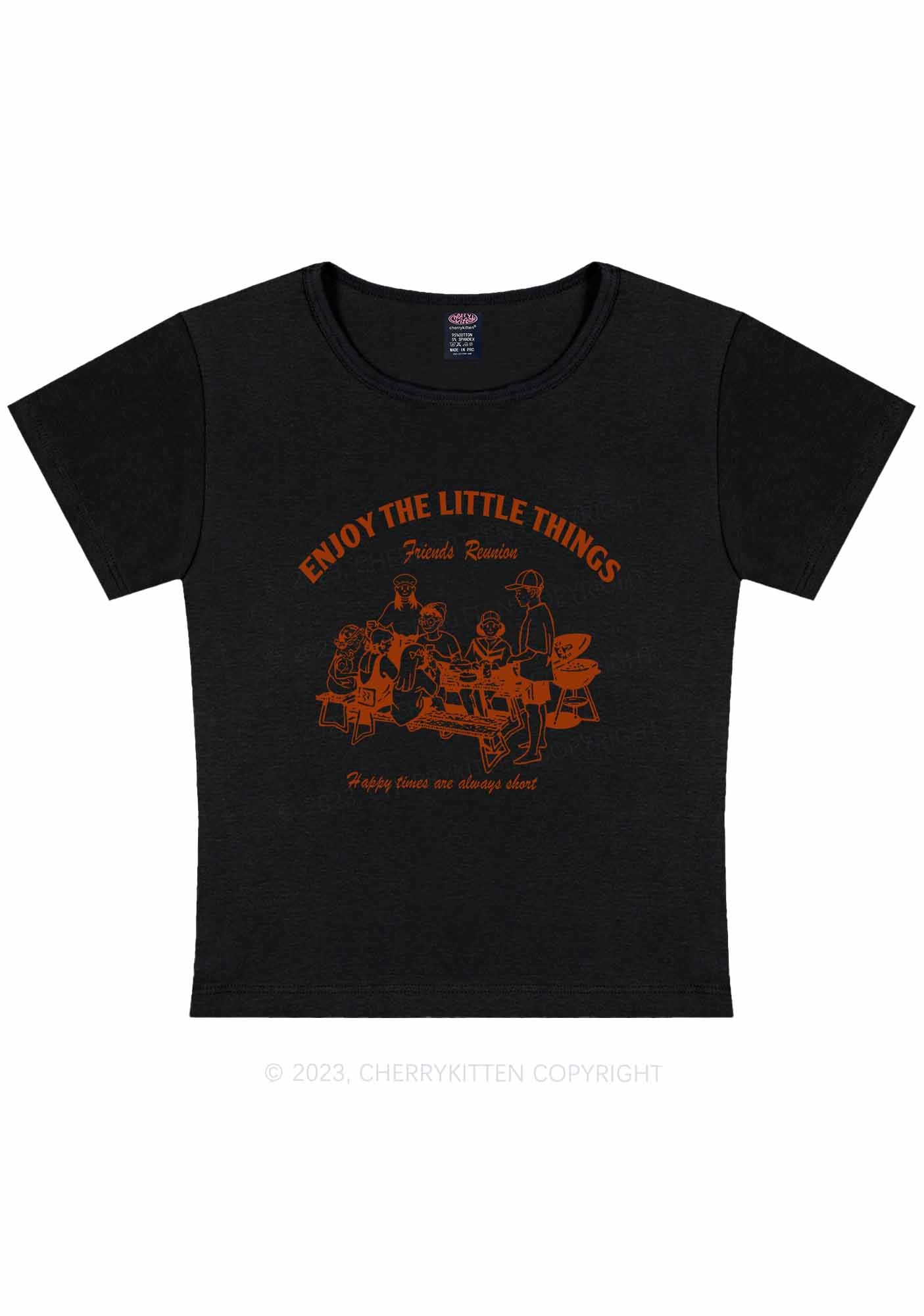 Curvy Enjoy The Little Things Y2K Baby Tee Cherrykitten