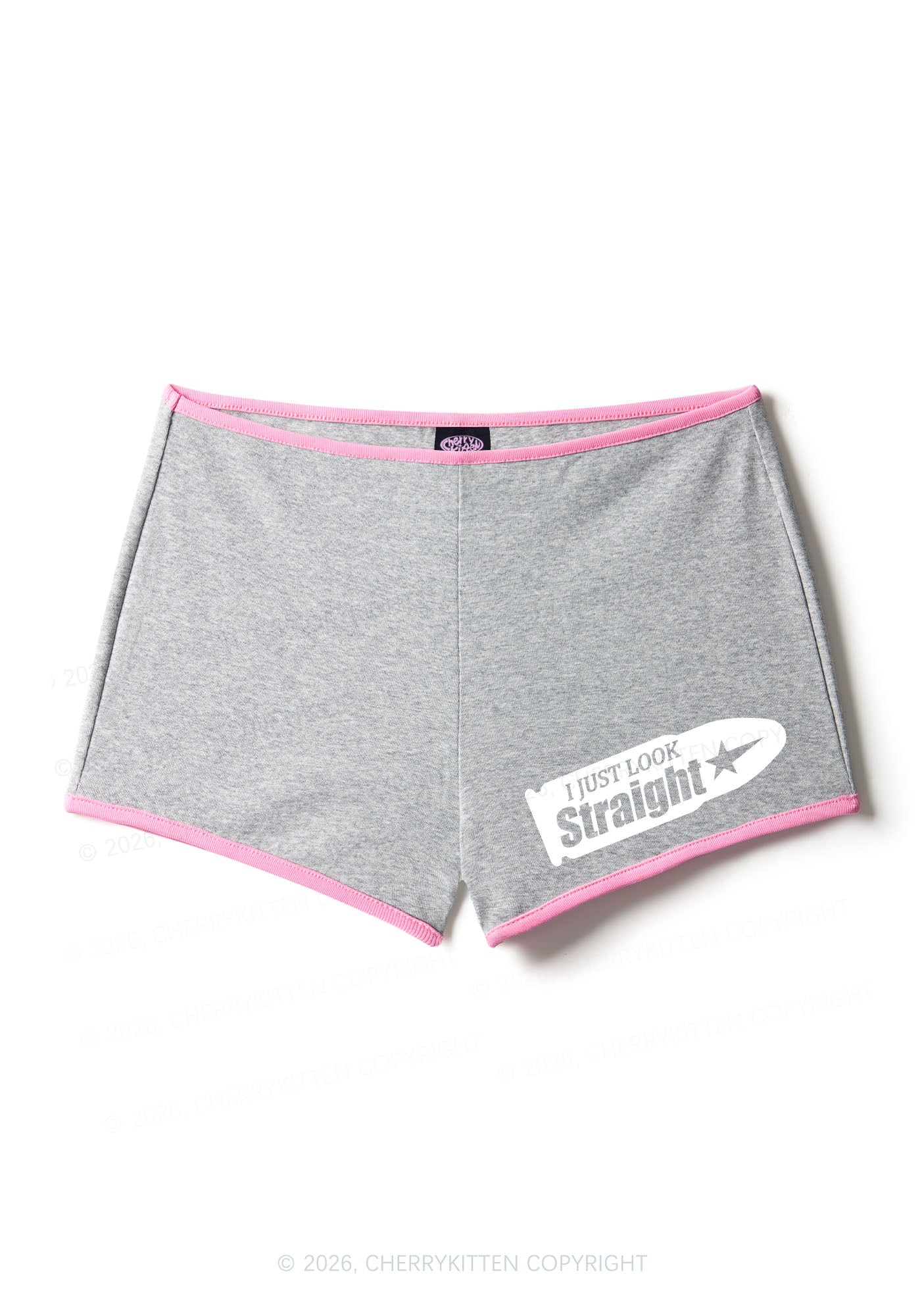 I Just Look Straight Pride Y2K Booty Shorts Cherrykitten