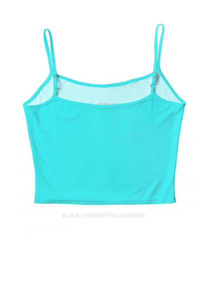 Aqua Blue Cxxt Y2K Mesh Cami Tank Cherrykitten