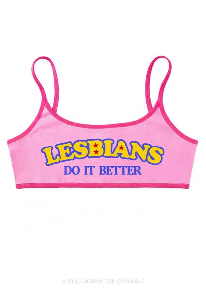 Lesbians Do It Better Pride Y2K Super Crop Cami Cherrykitten