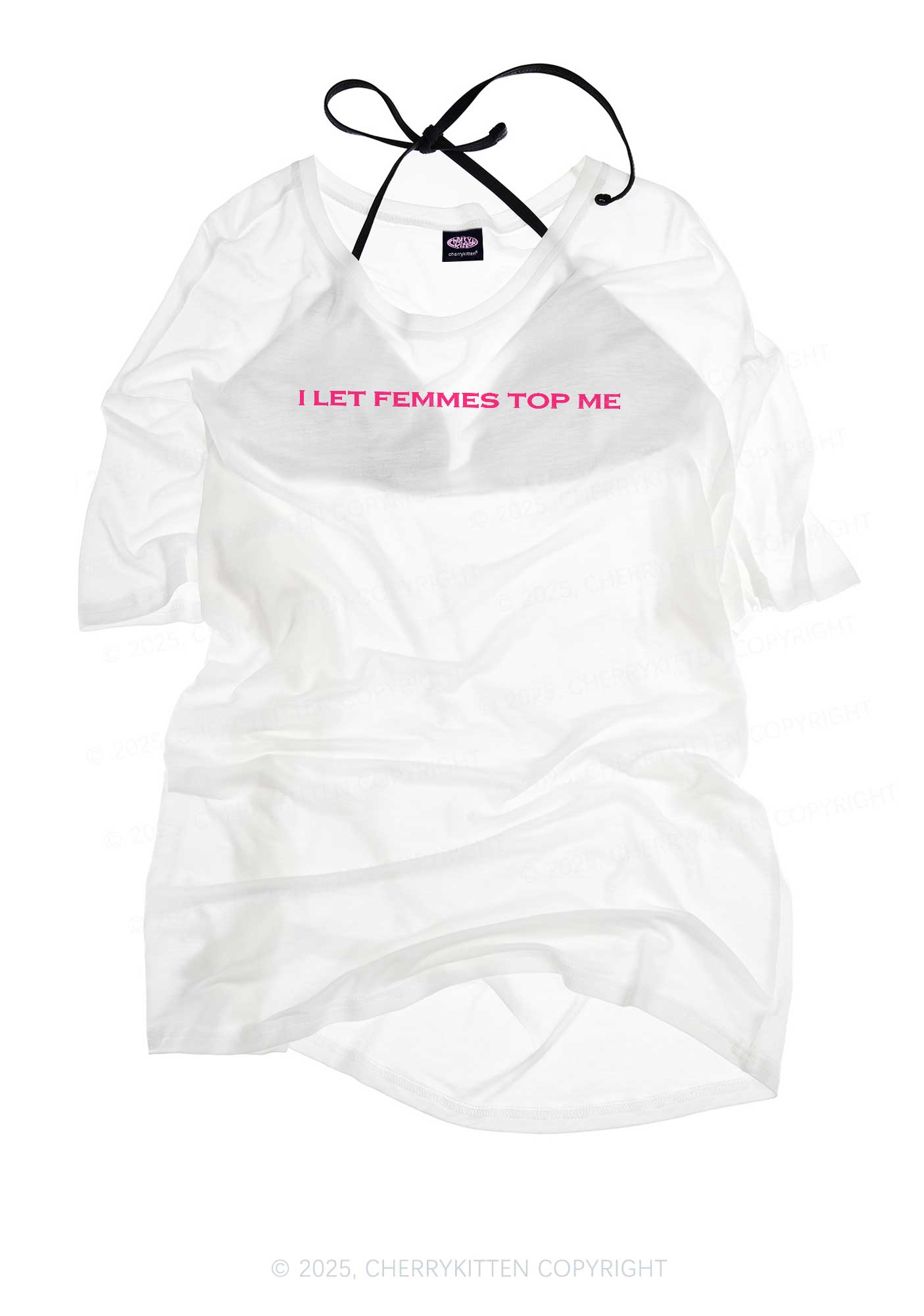 I Let Femmes Top Me Pride Y2K Sheer Boyfriend Tee Cherrykitten