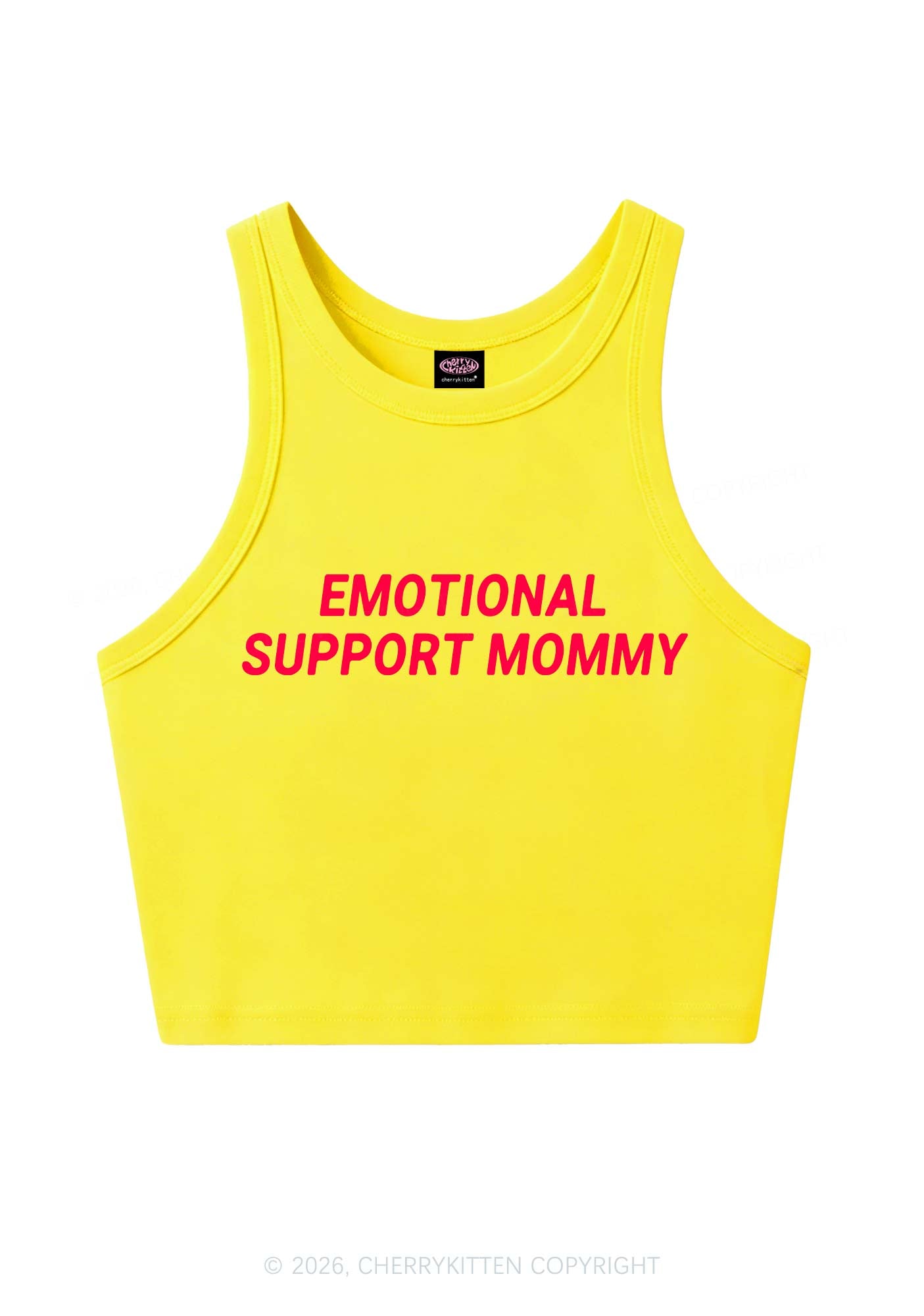 Emotional Support Mommy Y2K Crop Tank Top Cherrykitten