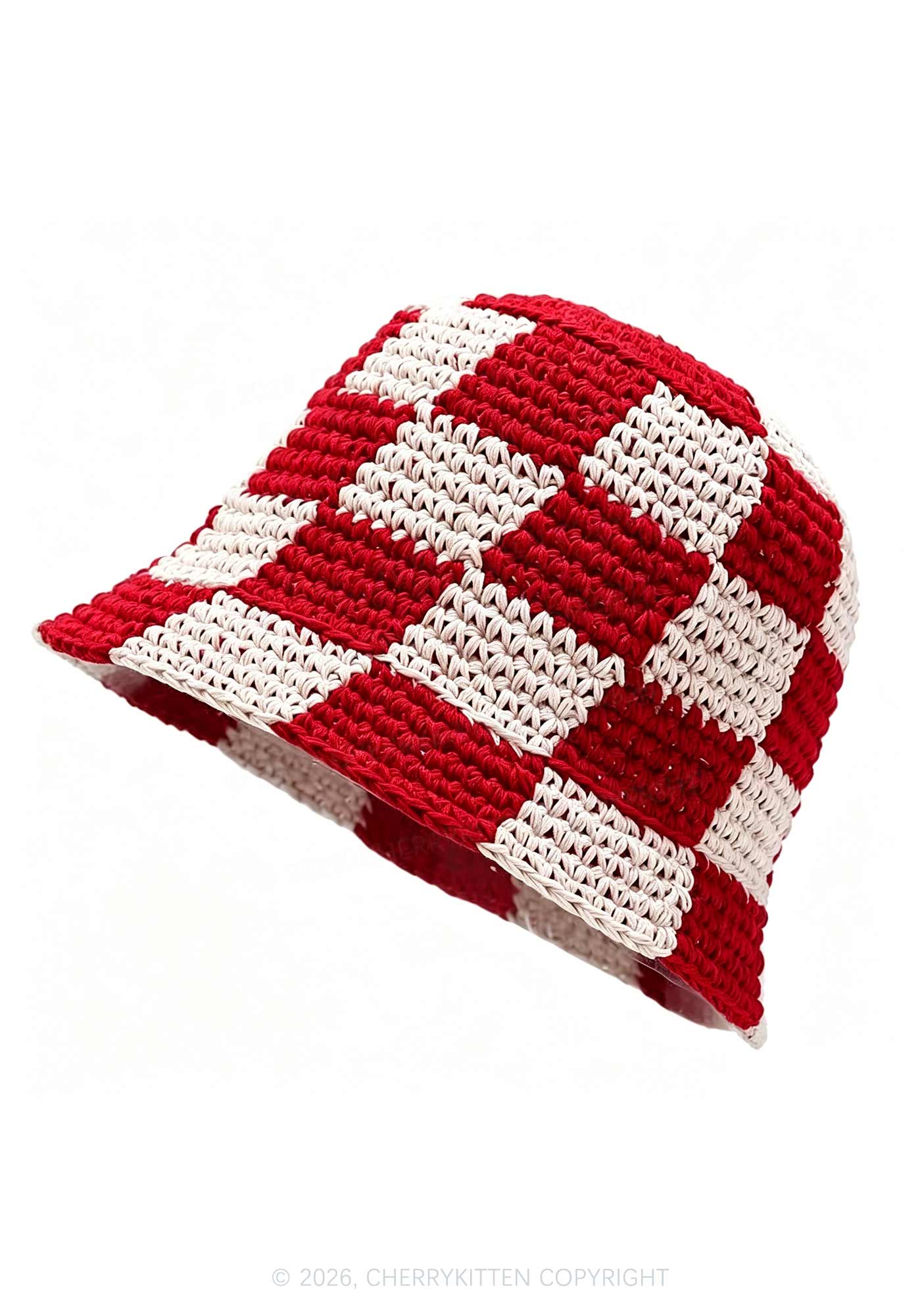 Y2K Checkerboard Bucket Hat Cherrykitten