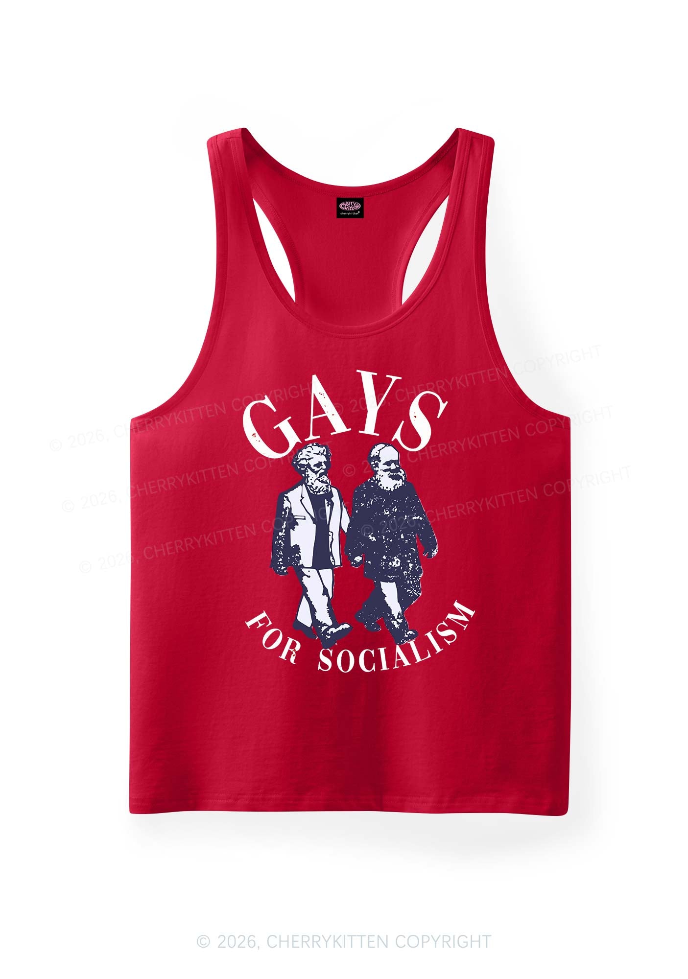 Gays For Socialism Pride Y2K Men Racerback Tank Top Cherrykitten