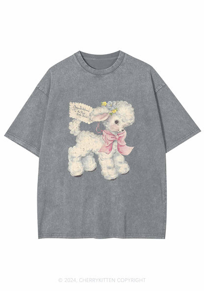 New Little Lamb Y2K Washed Tee Cherrykitten