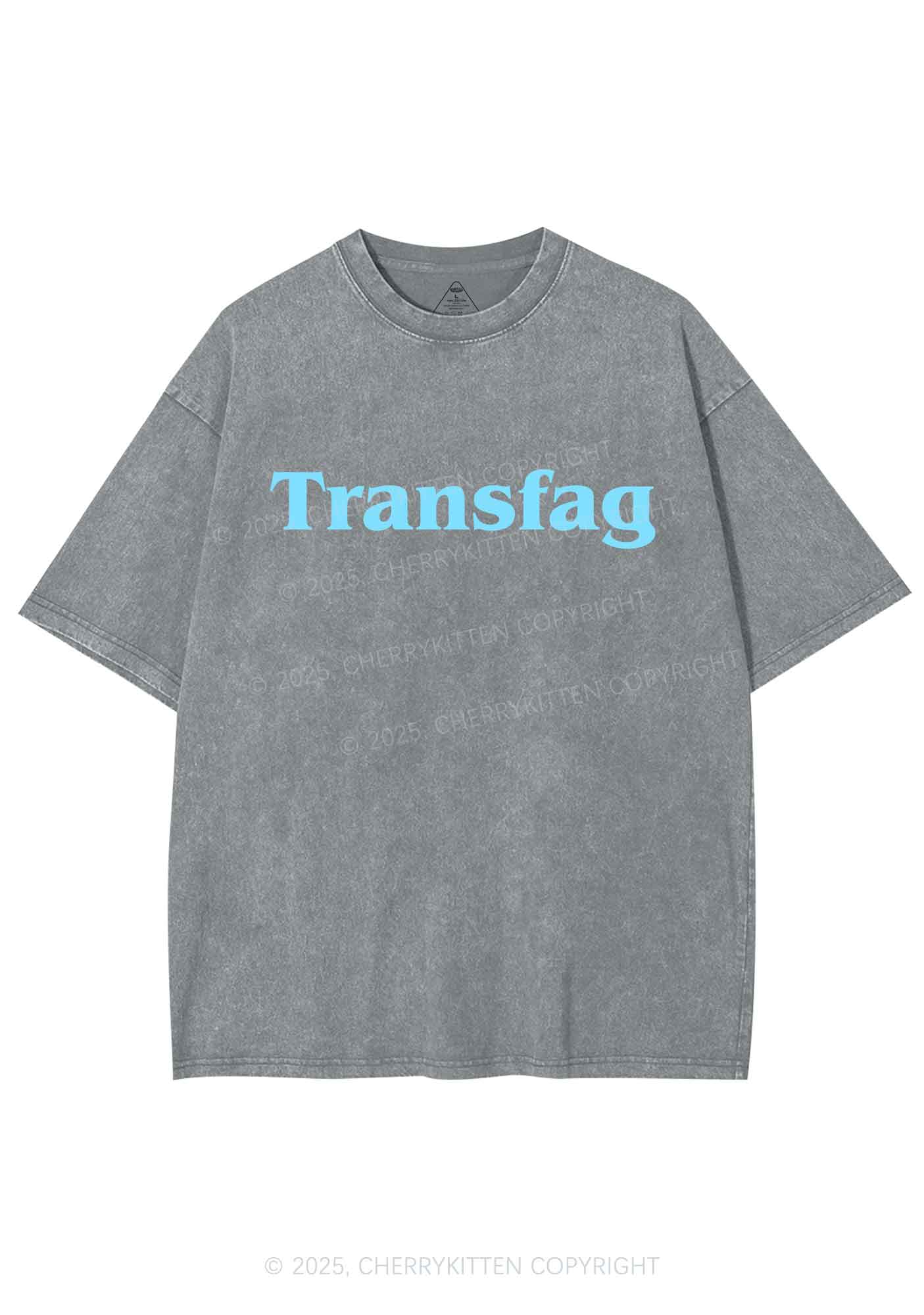 Transfag Y2K Shirts Washed Tee Cherrykitten