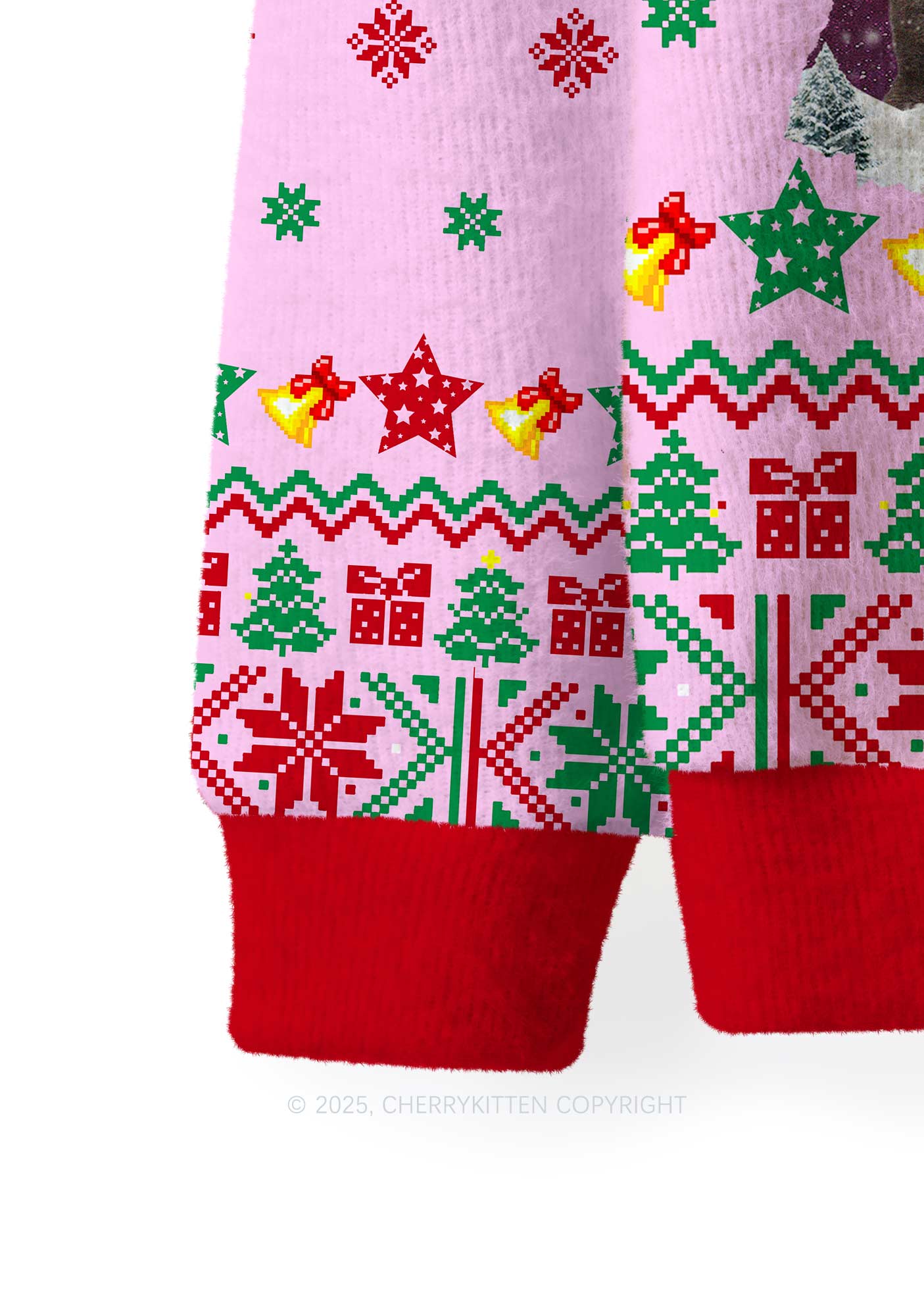 Cats Gift Y2K Christmas Knit Sweatshirt Cherrykitten