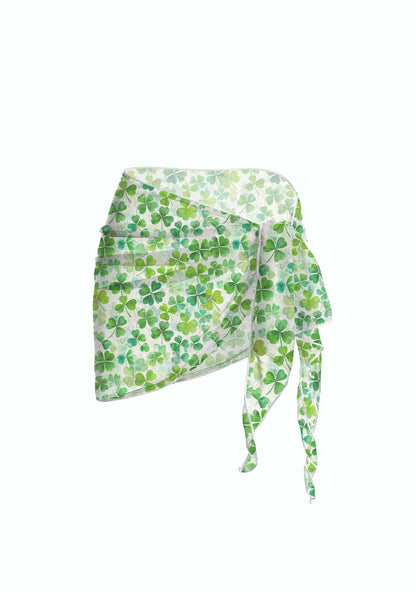 Green Shamrock Y2K Print Bikini Set Cherrykitten