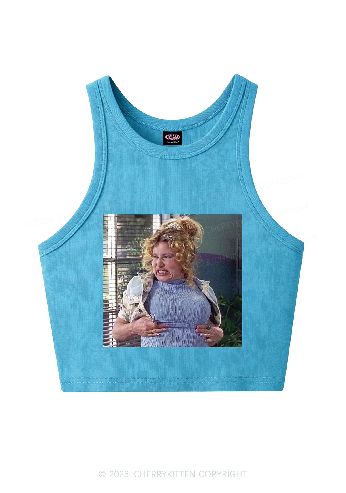 Huge Bxxb Blonde Y2K Crop Tank Top Cherrykitten