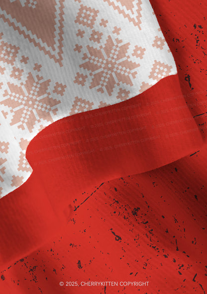 Muscle Santa Y2K Christmas Cardigan Knit Sweatshirt Cherrykitten