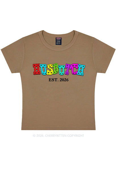 Custom Year Rainbow Husbutch Pride Y2K Baby Tee Cherrykitten