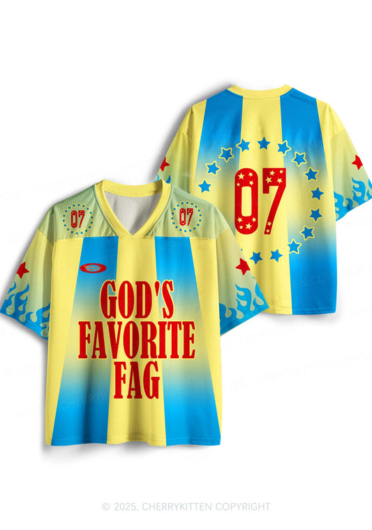 Custom Blue Gods Favorite Fag Pride Y2K Sport Jersey Shirts Cherrykitten