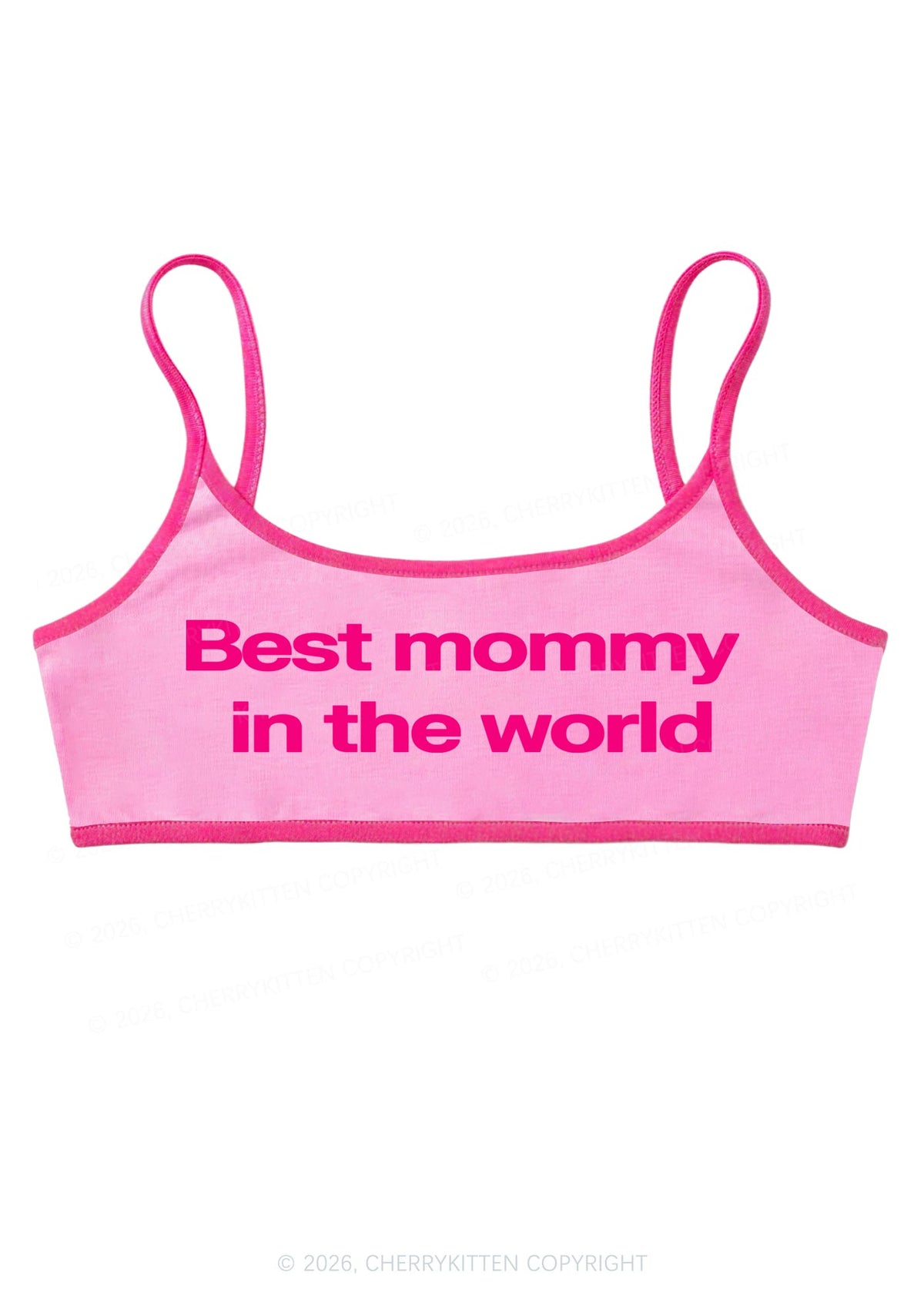 Best Mommy In The World Y2K Super Crop Cami Cherrykitten