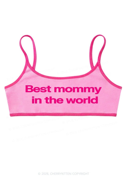 Best Mommy In The World Y2K Super Crop Cami Cherrykitten