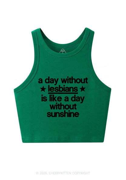 Lesbians Is Like Sunshine Pride Y2K Crop Tank Top Cherrykitten